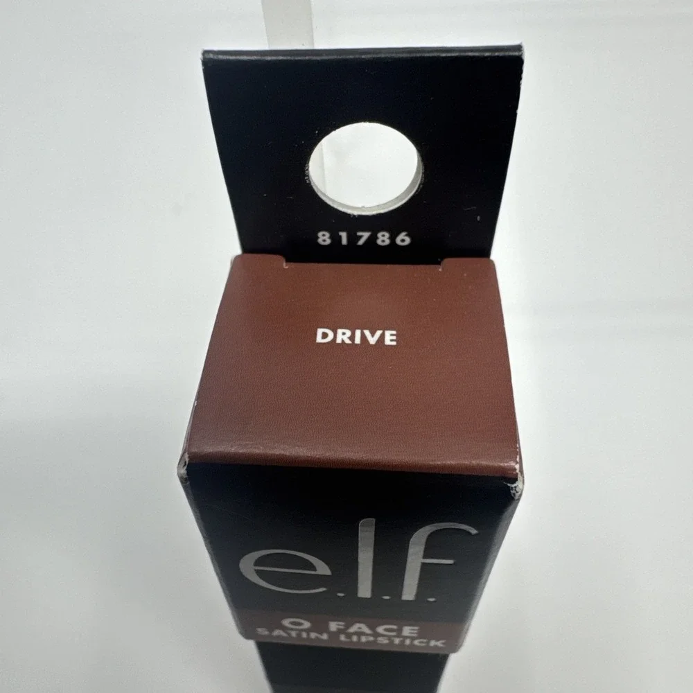 7X e.l.f.  O Face Satin Lipstick DRIVE 0.13 oz Black Case 0.13 oz Sealed New Elf